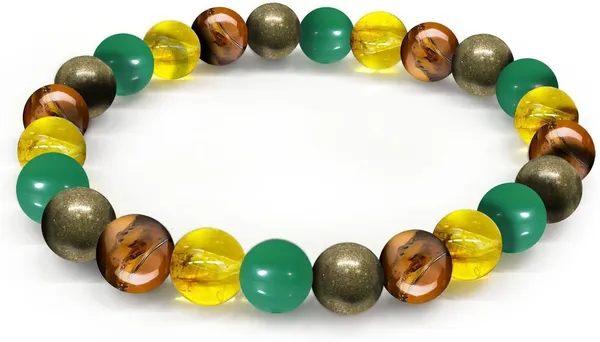 Multiagate_Pyrite,_Green_Aventurine,_Citrine_+_Golden,_Golden_Pyrite,_Crystal,_Tiger's_Eye,_Citrine_Bracelet_Set_(Pack_of_2)