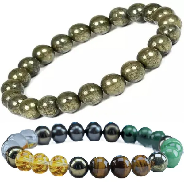 Multiagate_Pyrite,_Stone_Bracelet_Set_(Pack_of_2)