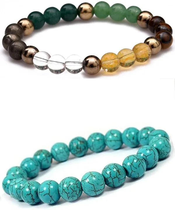 Multiagate_Pyrite,_Stone,_Green_Aventurine,_Crystal,_Tiger's_Eye,_Citrine,_Turquoise_Bracelet_Set_(Pack_of_2)