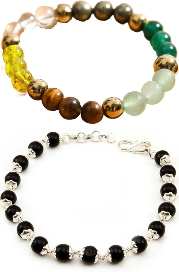 Multiagate_Stone,_Wood,_Alloy_Bracelet_Set_(Pack_of_2)