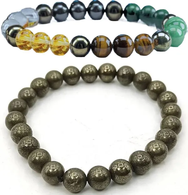 Multiagate_Pyrite,_Stone_Bracelet_Set_(Pack_of_2)