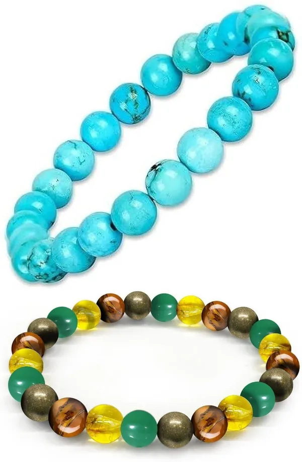 Multiagate_Pyrite,_Green_Aventurine,_Crystal,_Tiger's_Eye,_Citrine_Bracelet_Set_(Pack_of_2)
