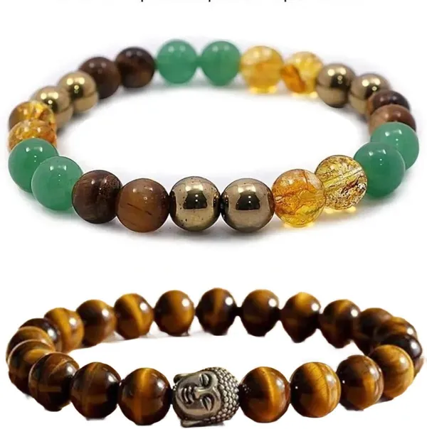 Multiagate_Pyrite,_Green_Aventurine,_Golden_Pyrite,_Tiger's_Eye,_Citrine_Bracelet_Set_(Pack_of_2)