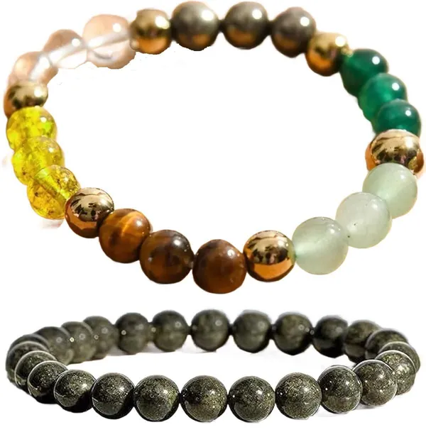 Multiagate_Pyrite,_Stone_Bracelet_Set_(Pack_of_2)