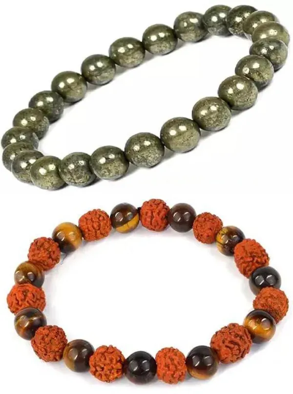 Multiagate_Pyrite,_Stone,_Crystal,_Tiger's_Eye,_Rudraksha_Bracelet_Set_(Pack_of_2)