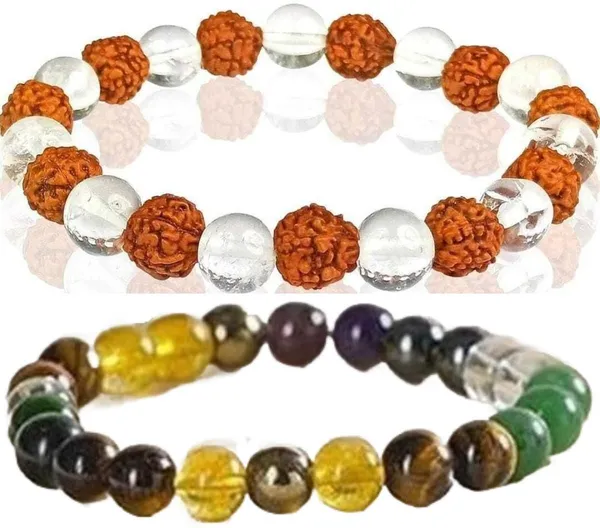 Multiagate_Pyrite,_Hematite,_Green_Aventurine,_Amethyst,_Tiger's_Eye,_Rudraksha,_Citrine,_Clear_Quartz_Bracelet_Set_(Pack_of_2)