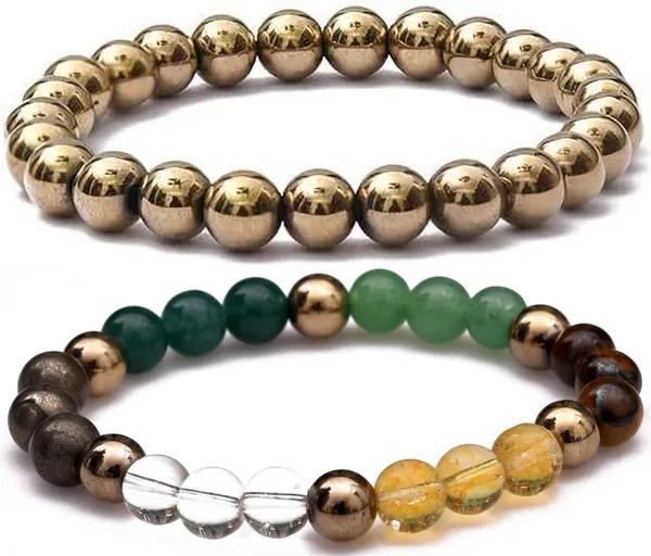 Multiagate_Pyrite,_Green_Aventurine,_Golden_Pyrite,_Crystal,_Tiger's_Eye,_Citrine_Bracelet_Set_(Pack_of_2)