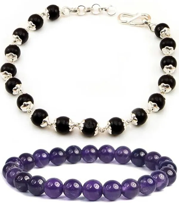 Multiagate_Wood,_Amethyst,_Alloy_Bracelet_Set_(Pack_of_2)