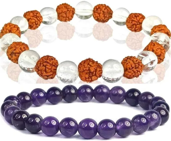 Multiagate_Amethyst,_Crystal,_Rudraksha,_Clear_Quartz_Bracelet_Set_(Pack_of_2)