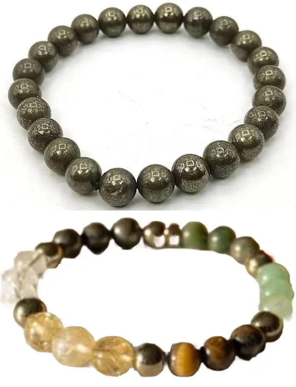 Multiagate_Pyrite,_Stone,_Green_Aventurine,_Amethyst,_Crystal,_Tiger's_Eye,_Citrine,_Green_Jade_Bracelet_Set_(Pack_of_2)
