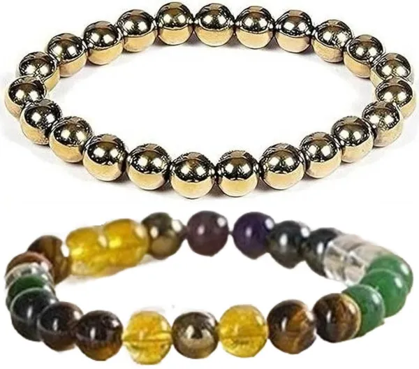 Multiagate_Pyrite,_Stone,_Hematite,_Green_Aventurine,_Amethyst,_Tiger's_Eye,_Citrine_Bracelet_Set_(Pack_of_2)