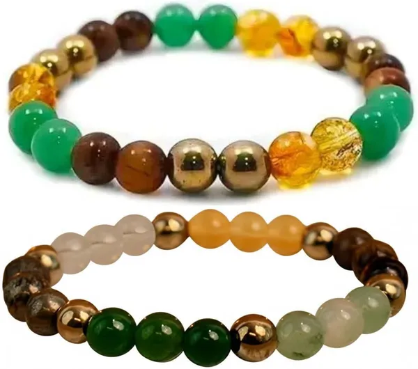 Multiagate_Pyrite,_Stone,_Green_Aventurine,_Tiger's_Eye,_Citrine_Bracelet_Set_(Pack_of_2)