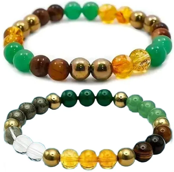 Multiagate_Pyrite,_Stone,_Green_Aventurine,_Tiger's_Eye,_Citrine_Bracelet_Set_(Pack_of_2)
