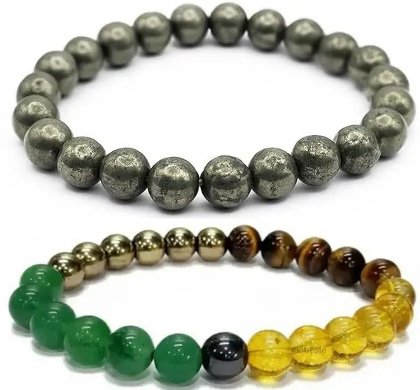 Multiagate_Pyrite,_Stone,_Green_Aventurine,_Golden_Pyrite,_Tiger's_Eye,_Citrine_Bracelet_Set_(Pack_of_2)