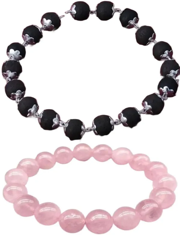 Multiagate_Wood,_Rose_Quartz_Bracelet_Set_(Pack_of_2)