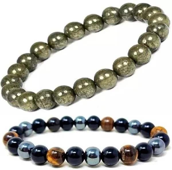 Multiagate_Pyrite,_Stone,_Tiger's_Eye,_Black_Obsidian_Bracelet_Set_(Pack_of_2)