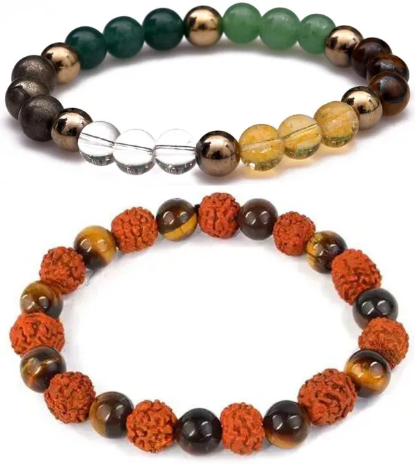 Multiagate_Pyrite,_Stone,_Green_Aventurine,_Crystal,_Tiger's_Eye,_Rudraksha,_Citrine_Bracelet_Set_(Pack_of_2)