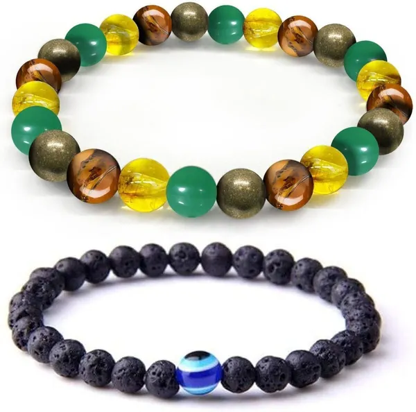 Multiagate_Pyrite,_Stone,_Green_Aventurine,_Crystal,_Tiger's_Eye,_Citrine,_Lava,_Black_Obsidian_Bracelet_Set_(Pack_of_2)