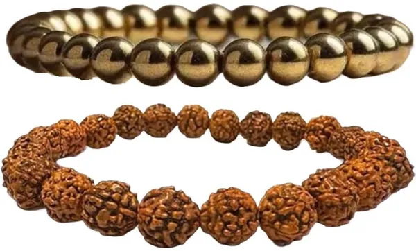 Multiagate_Crystal,_Golden_Pyrite,_Rudraksha_Bracelet_Set_(Pack_of_2)