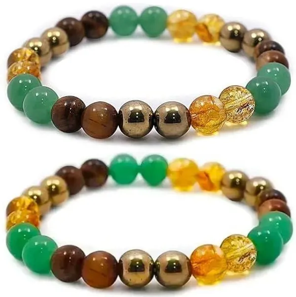 Multiagate_Pyrite,_Green_Aventurine,_Golden_Pyrite,_Crystal,_Tiger's_Eye,_Citrine_Bracelet_Set_(Pack_of_2)