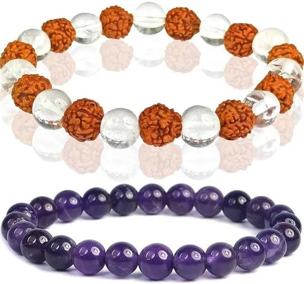 Multiagate_Amethyst,_Crystal,_Rudraksha,_Clear_Quartz_Bracelet_Set_(Pack_of_2)