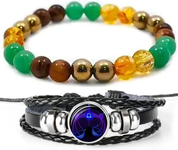 Multiagate_Pyrite,_Green_Aventurine,_Tiger's_Eye,_Citrine,_Leather_Bracelet_Set_(Pack_of_2)