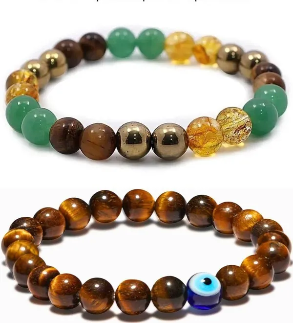 Multiagate_Pyrite,_Stone,_Green_Aventurine,_Golden_Pyrite,_Tiger's_Eye,_Citrine_Bracelet_Set_(Pack_of_2)