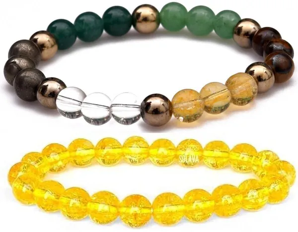 Multiagate_Pyrite,_Stone,_Green_Aventurine,_Crystal,_Tiger's_Eye,_Citrine_Bracelet_Set_(Pack_of_2)