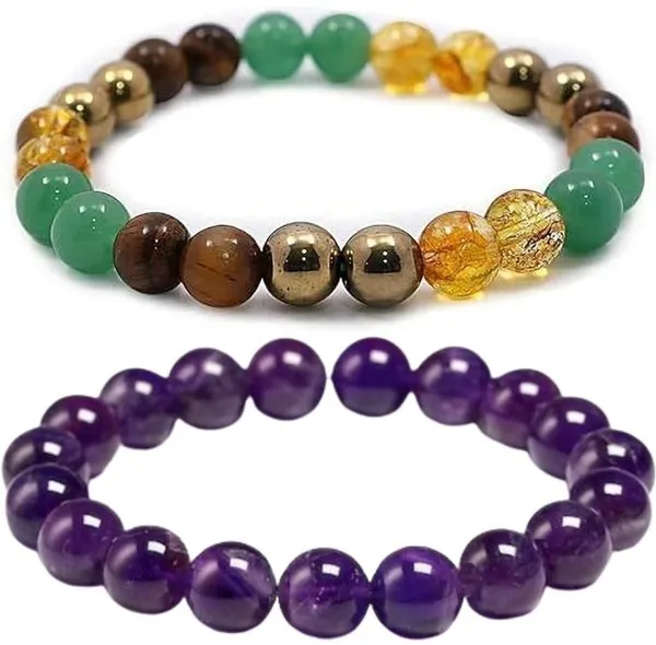 Multiagate_Green_Aventurine,_Amethyst,_Golden_Pyrite,_Crystal,_Tiger's_Eye,_Citrine_Bracelet_Set_(Pack_of_2)