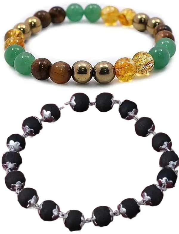 Multiagate_Wood,_Green_Aventurine,_Golden_Pyrite,_Crystal,_Tiger's_Eye,_Citrine_Bracelet_Set_(Pack_of_2)