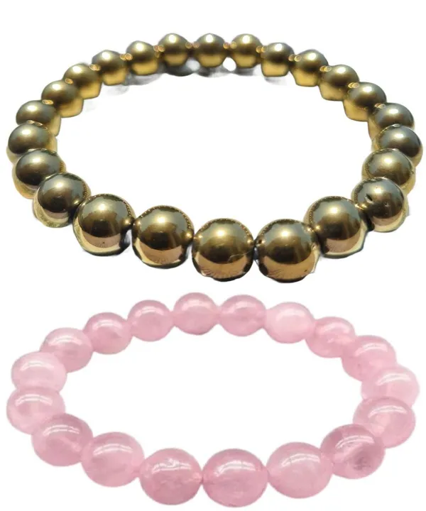 Multiagate_Rose_Quartz,_Golden_Pyrite_Bracelet_Set_(Pack_of_2)