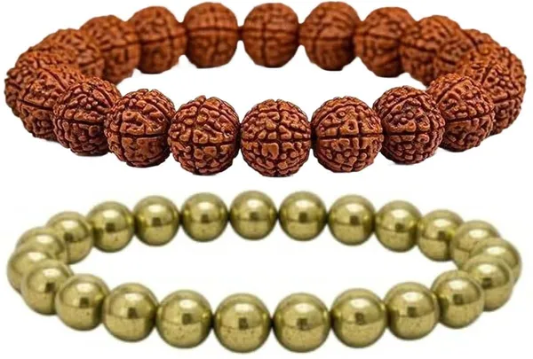 Multiagate_Stone,_Golden_Pyrite,_Rudraksha_Bracelet_Set_(Pack_of_2)