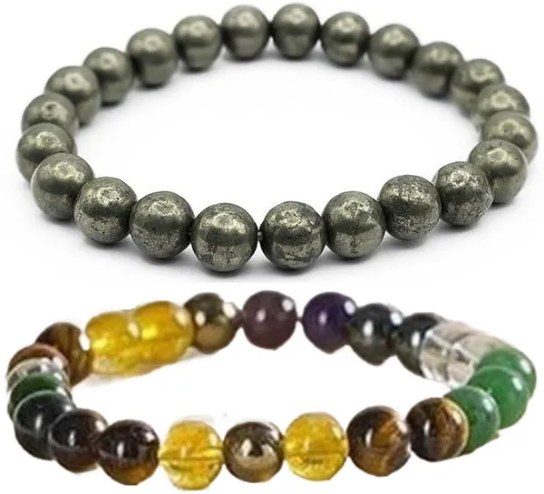 Multiagate_Pyrite,_Hematite,_Green_Aventurine,_Amethyst,_Tiger's_Eye,_Citrine_Bracelet_Set_(Pack_of_2)
