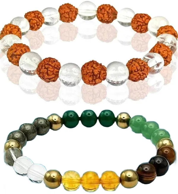 Multiagate_Stone,_Rudraksha,_Clear_Quartz_Bracelet_Set_(Pack_of_2)