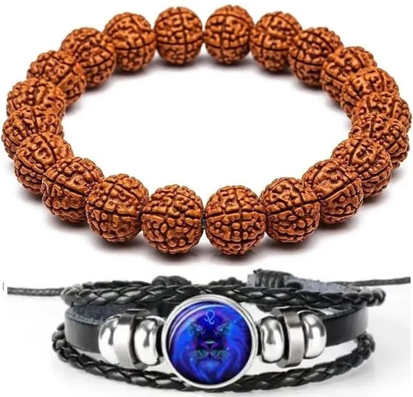 Multiagate_Stone,_Leather_Bracelet_Set_(Pack_of_2)