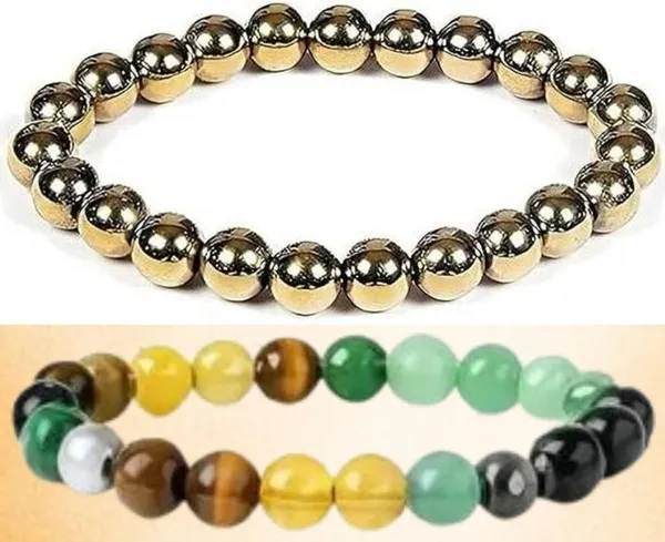 Multiagate_Pyrite,_Stone,_Green_Aventurine,_Tiger's_Eye,_Citrine,_Clear_Quartz_Bracelet_Set_(Pack_of_2)