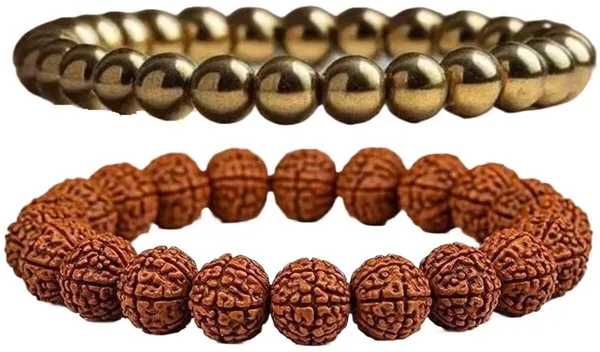 Multiagate_Crystal,_Golden_Pyrite,_Rudraksha_Bracelet_Set_(Pack_of_2)