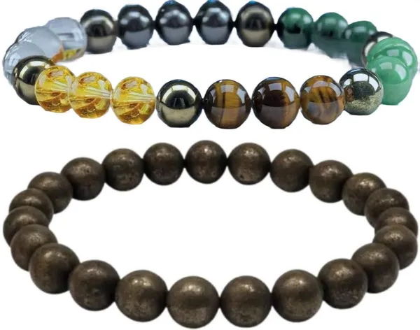 Multiagate_Pyrite,_Stone_Bracelet_Set_(Pack_of_2)