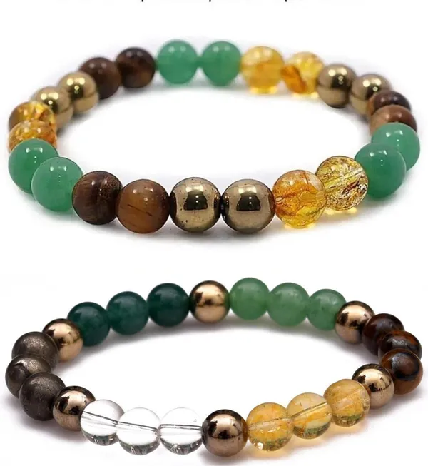Multiagate_Pyrite,_Green_Aventurine,_Golden_Pyrite,_Crystal,_Tiger's_Eye,_Citrine_Bracelet_Set_(Pack_of_2)