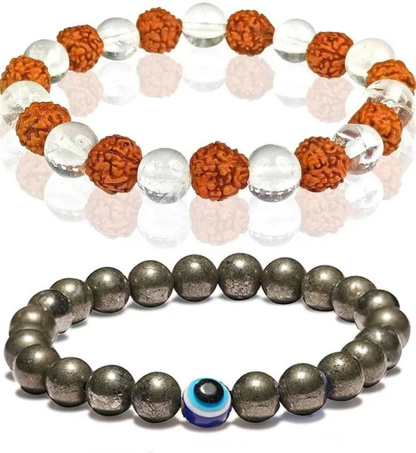 Multiagate_Pyrite,_Stone,_Crystal,_Rudraksha,_Clear_Quartz,_Evil_Eye_Bracelet_Set_(Pack_of_2)