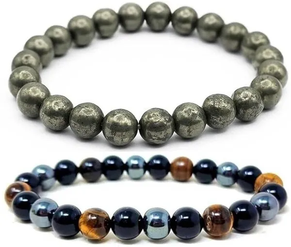 Multiagate_Pyrite,_Stone,_Tiger's_Eye,_Black_Obsidian_Bracelet_Set_(Pack_of_2)