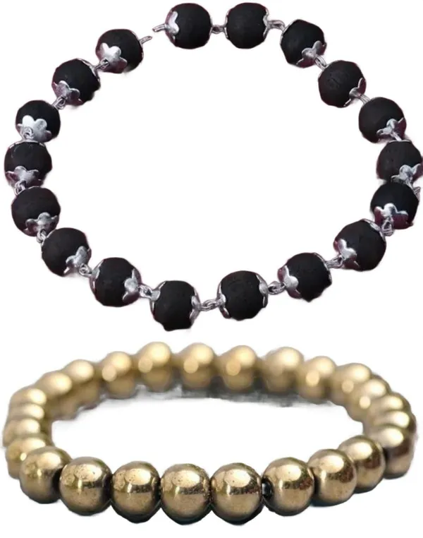 Multiagate_Pyrite,_Wood_Bracelet_Set_(Pack_of_2)