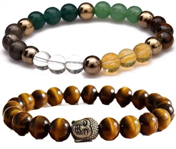 Multiagate_Pyrite,_Green_Aventurine,_Crystal,_Tiger's_Eye,_Citrine_Bracelet_Set_(Pack_of_2)