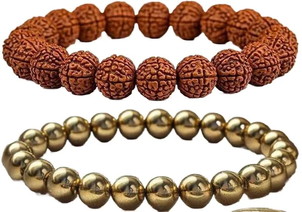 Multiagate_Pyrite,_Rudraksha_Bracelet_Set_(Pack_of_2)