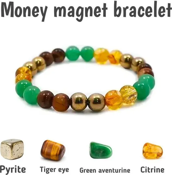 Multiagate_Pyrite,_Green_Aventurine,_Crystal,_Tiger's_Eye,_Citrine_Bracelet_Set_(Pack_of_2)