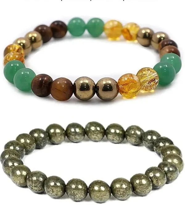 Multiagate_Pyrite,_Green_Aventurine,_Golden_Pyrite,_Crystal,_Tiger's_Eye,_Citrine_Bracelet_Set_(Pack_of_2)