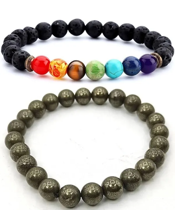 Multiagate_Pyrite,_Stone,_Green_Aventurine,_Amethyst,_Tiger's_Eye,_Citrine,_Turquoise,_7_Chakra,_Green_Jade_Bracelet_Set_(Pack_of_2)