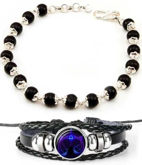 Multiagate_Wood,_Alloy,_Leather_Bracelet_Set_(Pack_of_2)