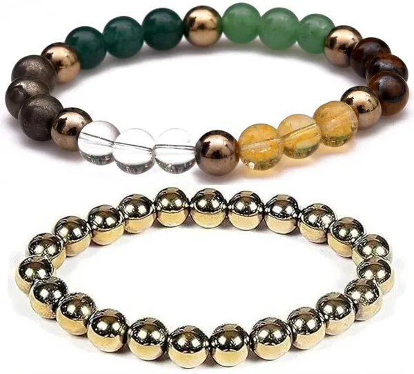 Multiagate_Pyrite,_Stone,_Green_Aventurine,_Crystal,_Tiger's_Eye,_Citrine_Bracelet_Set_(Pack_of_2)