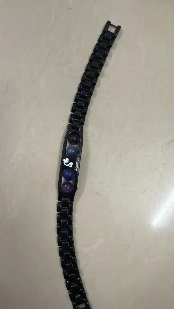 Black_Metal_Aquarius_Zodiac_Bracelet_for_Unisex